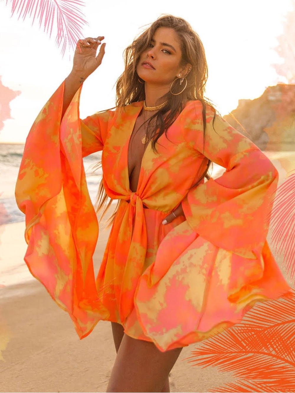 ·Show Me Your Mumu x Jamie Kidd· neon tie dye boho flowy romper